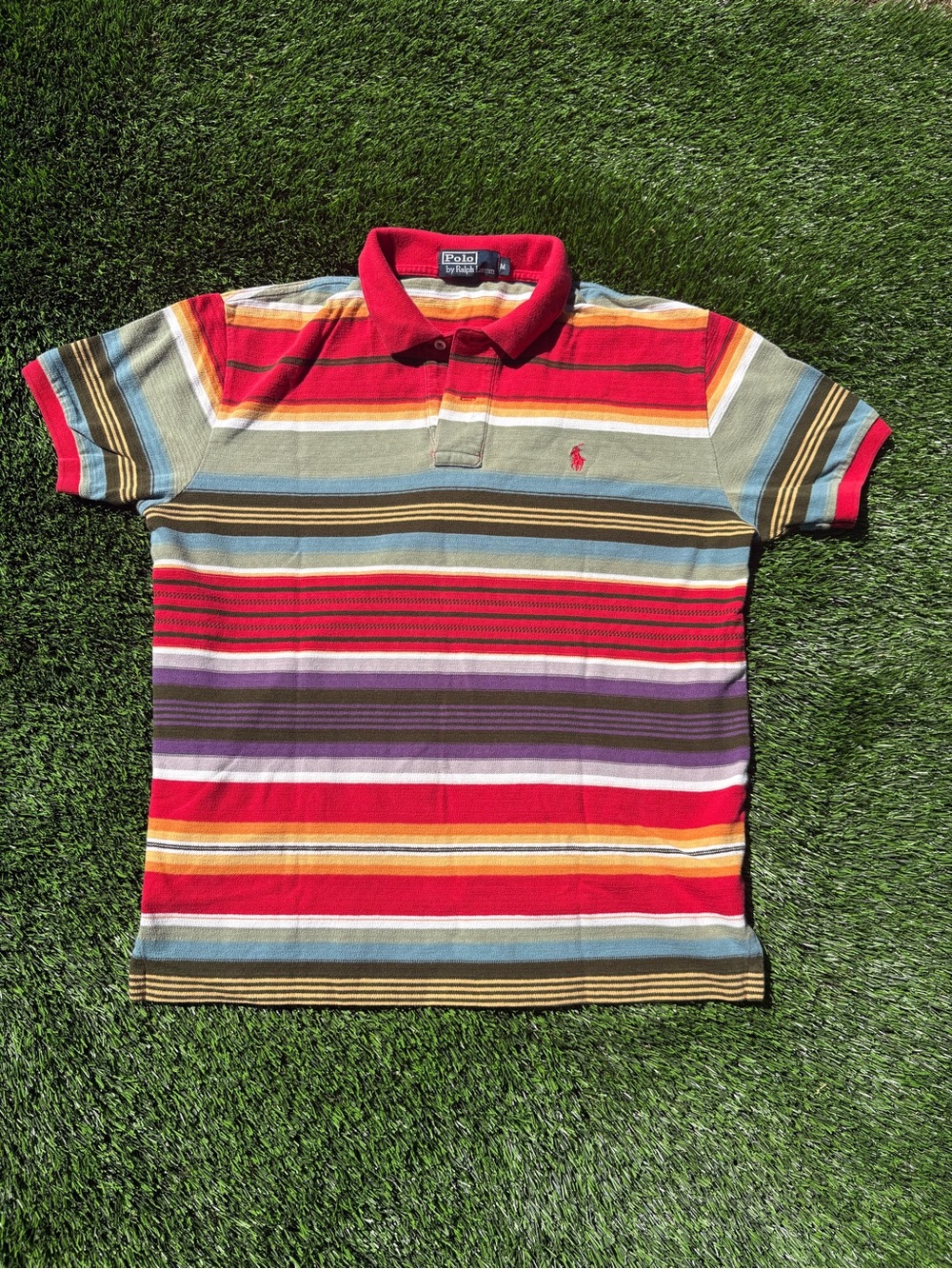 Vintage Polo Ralph Lauren Men's Striped Short Sleeve Polo Shirt